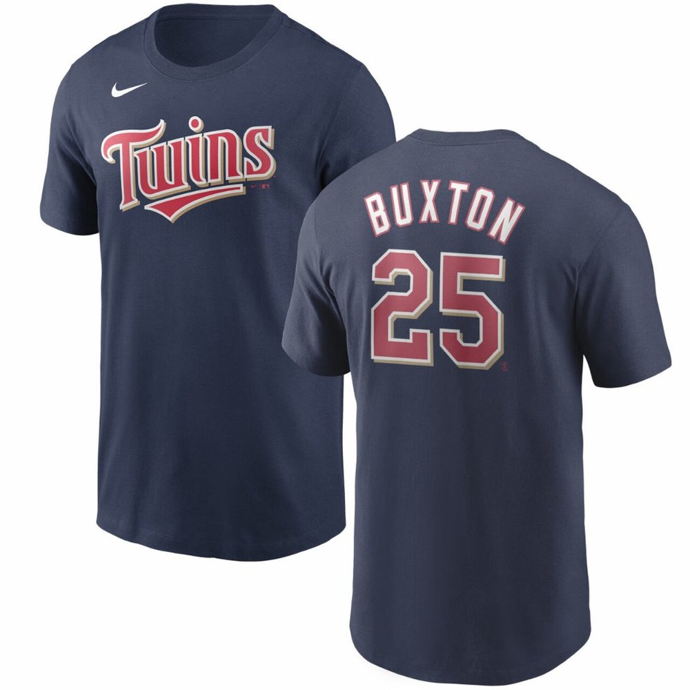 Nike Minnesota Twins Wordmark Buxton T-Shirt NAVY